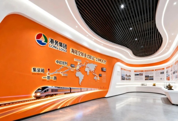 港务集团展厅怎么设计？这篇 “国际枢纽风” 方案，让参观变成 “全球物流体验”