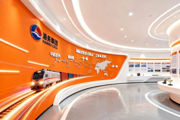 港务集团展厅怎么设计？这篇 “国际枢纽风” 方案，让参观变成 “全球物流体验”