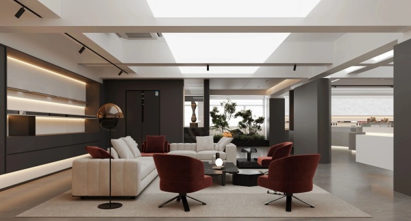 美妆展厅设计极简美学突围，美业空间新生