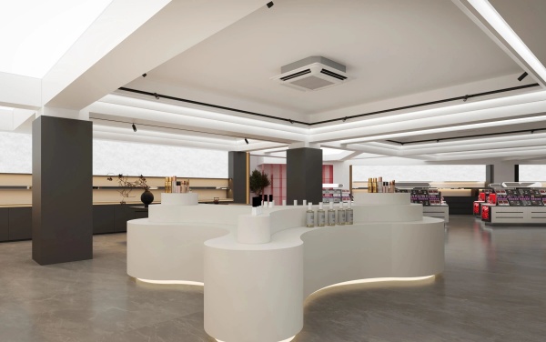 美妆展厅设计极简美学突围，美业空间新生