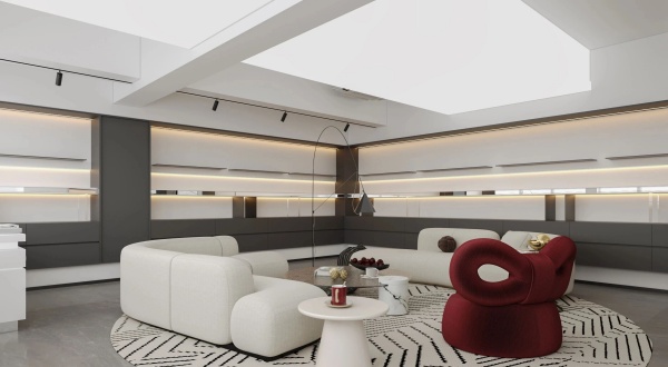 美妆展厅设计极简美学突围，美业空间新生