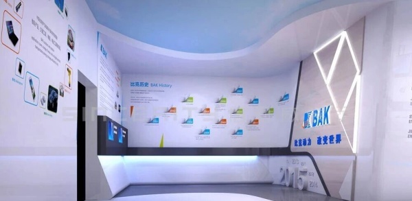 深圳比克展厅设计科技+绿色+低碳聚力打造新能源电池特色企业展厅！