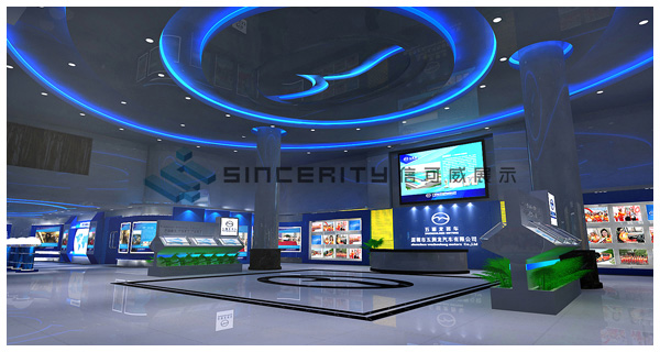 五洲龙客车展厅设计以数字化与科技感为特色的客车展厅设计！