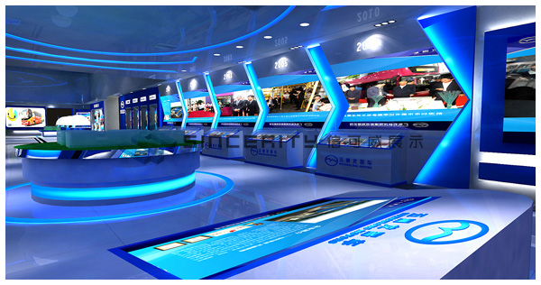 五洲龙客车展厅设计以数字化与科技感为特色的客车展厅设计！