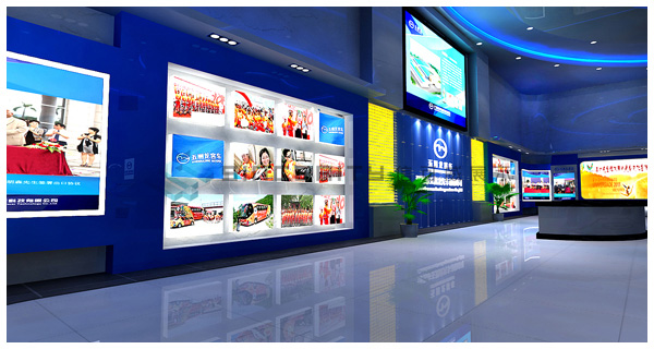 五洲龙客车展厅设计以数字化与科技感为特色的客车展厅设计！