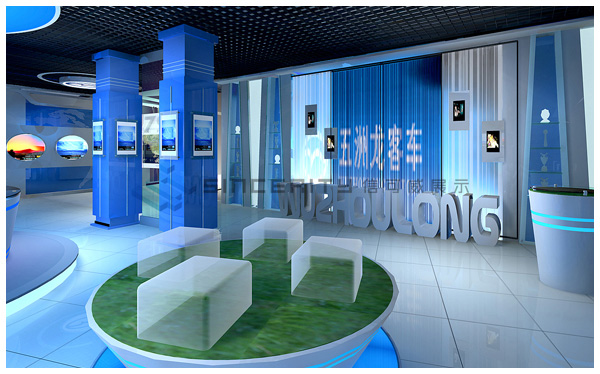 五洲龙客车展厅设计以数字化与科技感为特色的客车展厅设计！