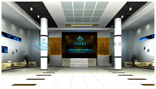 五洲龙客车展厅设计以数字化与科技感为特色的客车展厅设计！